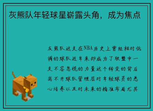 灰熊队年轻球星崭露头角，成为焦点